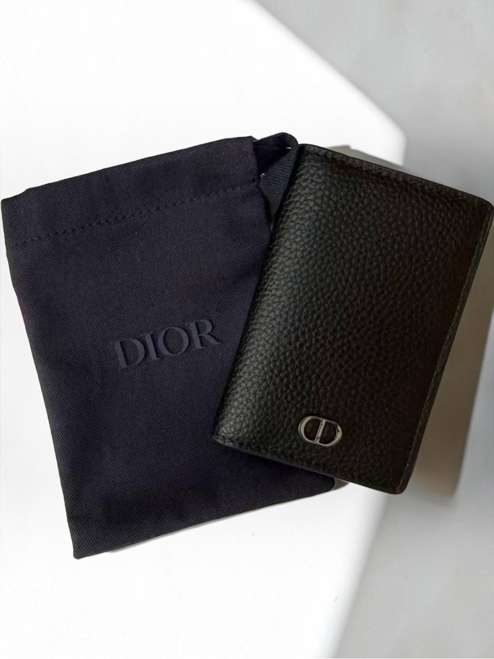 Dior Parfums Black Textured Leather Card Holder with dust bag - NIB - Picture 2 of 13